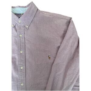 Ralph Lauren Men’s Size 3XB Red White Woven Classic Fit Long Sleeve Button Down